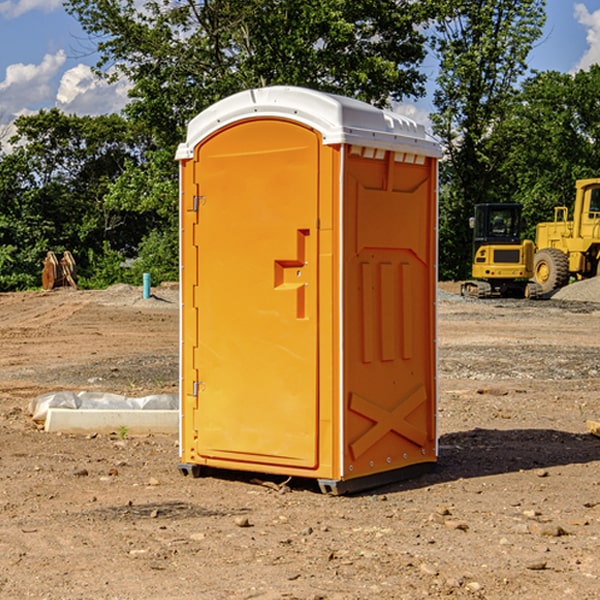 how often are the portable restrooms cleaned and serviced during a rental period in Crawford CO